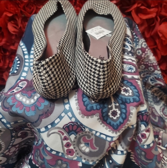 Womens NWT Size 9.5 Lower East Side Checkered Flats Black/ White - Picture 6 of 7